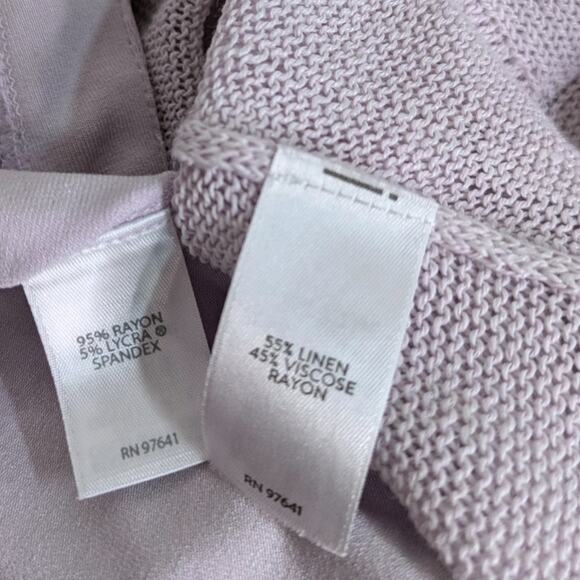 J. Jill Tunic Cardigan Sweater Set XS Lavender Purple Linen Blend Minimalist - Picture 9 of 10